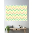 thumbnail image 2 of Chevron Pattern. Pastel Green Orange Yellow Color Poster Wall Art, Modern Wall Decor For Living Room Bedroom, 12x18 UNFRAMED, 2 of 3