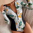 thumbnail image 2 of VJATTWR Womens Bathing Suits Women's Floral Printed Rash Guard Long Sleeve Swimsuits Sunscreen Surfing Suit Bathing Suit, 2 of 8