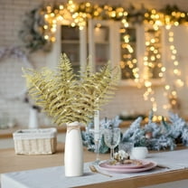 YIMWNYI 12 Pcs Simulation Leaf Glitter Leaf Spray, Decorative Leaves, Elegant Home and Wedding Decoration, Realistic Fern Design, Vibrant and Easy to Maintain, Perfect for Parties and Displays