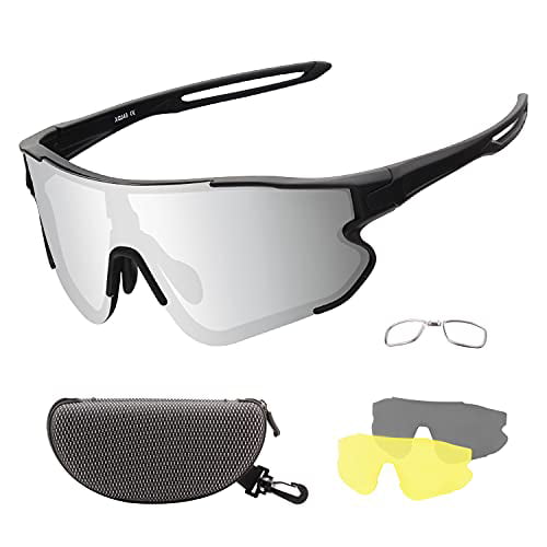 OULAIQI Cycling Sunglasses Polarized Sunglasses for Cycling Men Women with 1 Lens or 3 Interchangeable Lens Baseball Glasses 