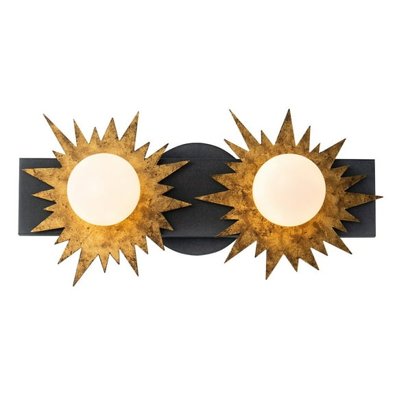 Lucas McKearn Soleil 2-light Metal Bath Vanity Light in Gold/Weathered Zinc