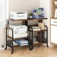 thumbnail image 3 of GloryStar 31.4''H Printer Stand with Power Outlets and USB Ports 3 Tier Printer Table w/Wheels Printer Storage Cart Rolling Printer Cart with Storage Shelf for Printer Scanner, Fax, Home Office, 3 of 9