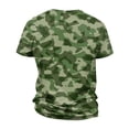 thumbnail image 4 of Mens Workout Shirts Big And Tall Short Sleeve Crewneck Camouflage T-Shirts Causal Stylish Camo Pullover Top Tees,Army Green L, 4 of 6