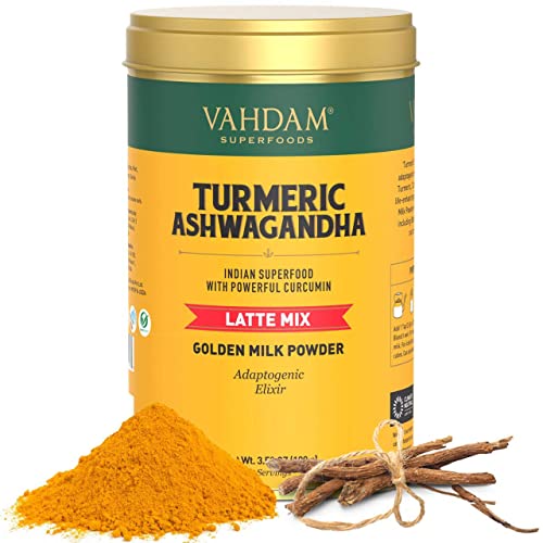 VAHDAM, Organic Golden Milk Powder Turmeric Latte + Ashwagandha, 40