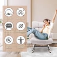 thumbnail image 3 of Rocking Chair Nursery Teddy Upholstered Glider Rocker Rocking Accent Chair Padded Seat with High Backrest Armchair Comfy Side Chair for Living Room Bedroom Offices (Grey Teddy), 3 of 6