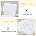 thumbnail image 6 of Ciphrias Bar Stools Set of 2, White PU Leather Upholstered Counter Height Chairs with Backrest Footrest Silver Metal Legs for Kitchen Island Bar, 6 of 8