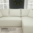 thumbnail image 5 of AENKYO 104 Modular L-Shaped Sectional Sofa with Chaise Lounge, Cloud Couch Deep Seat, Corduroy Upholstered Living Room Furniture, No Assembly Required, White, 5 of 9