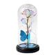 thumbnail image 2 of Luz nocturna LED rosa de foil dorado, vaso de cristal, regalo de San Valentín, luz decorativa para pareja, brillo suave, diseño moderno, metal frame, para dormitorio, 2 of 5