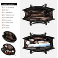 thumbnail image 2 of YOUI-GIFTS Laptop Tote Bag for Women, Waterproof PU Leather Work Computer Satchel Bags 15.6 Inch Briefcase Bag with USB Charging Port Office Shoulder Messenger Purse 2pcs Set, Black, 2 of 7