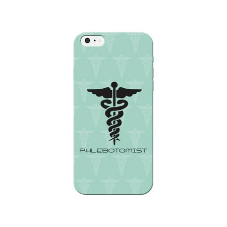Phlebotomist Green Background Medical Wing Snake Symbol Picture Phone Case for the Apple Iphone 4 / 4s - Medical (Best Backgrounds For Iphone 4s)