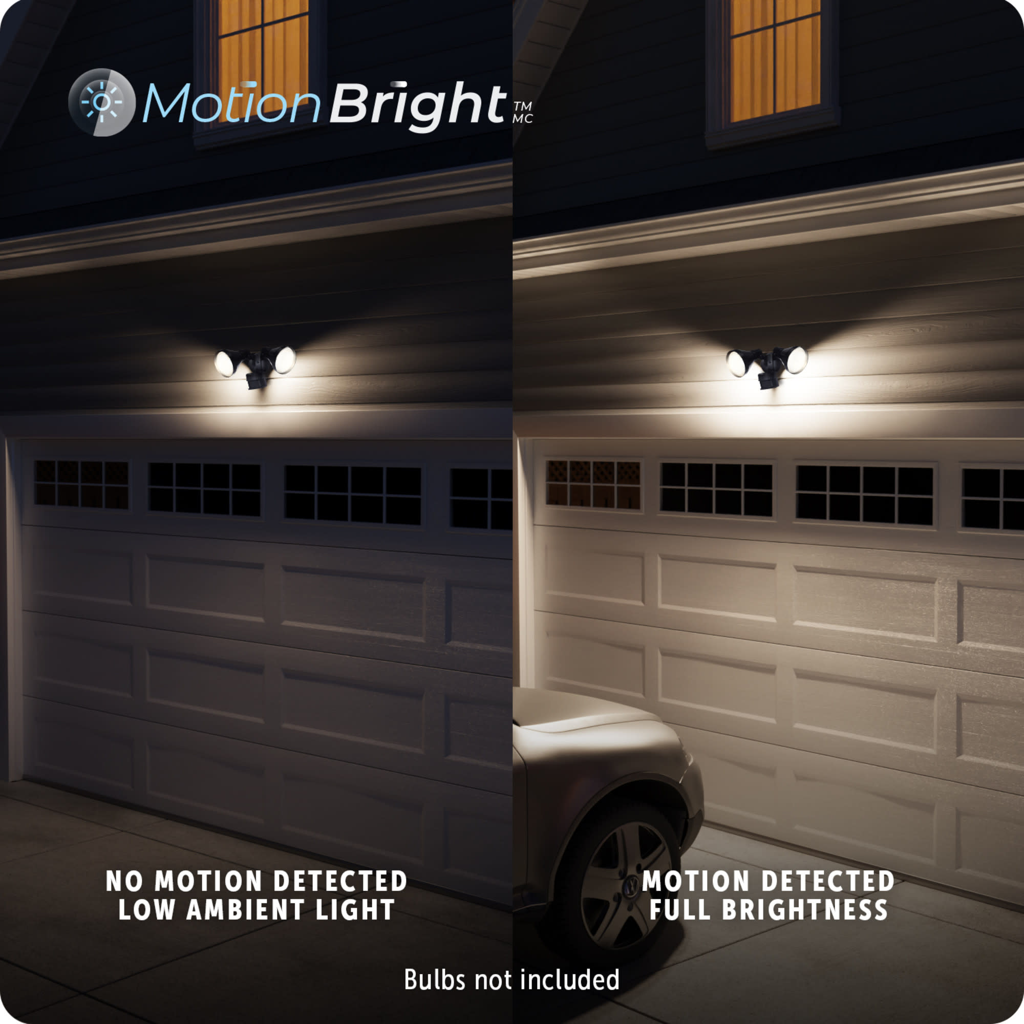 Globe Electric 91008611 Motion Double Light 5-13/16" Wide Outdoor Flood Light - Satin