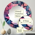thumbnail image 3 of DESIGN ART Designart "Pink Blue Leafs Harmony I" Floral Modern Wall Mirror 24in.x24in., 3 of 4