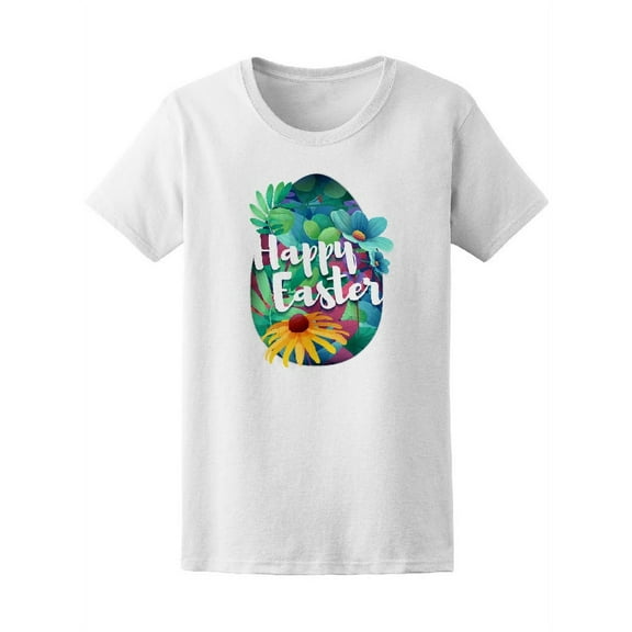 Happy Easter Cute Colorful Egg T-Shirt Women -Image by Shutterstock, Female Large