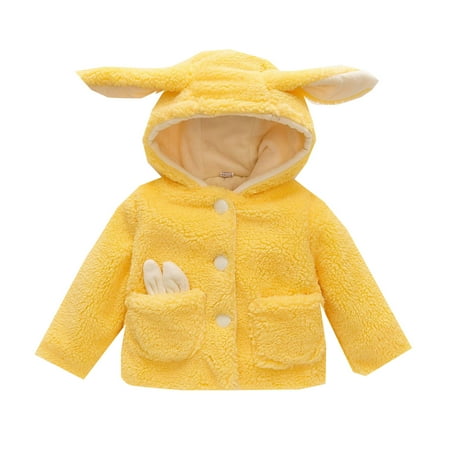 

Youmylove Toddler Girls Thick Woolen Coat Winter Cute Plus Fluffy Hooded Coat Rabbit Ears Jacket Outwear Children Clothing