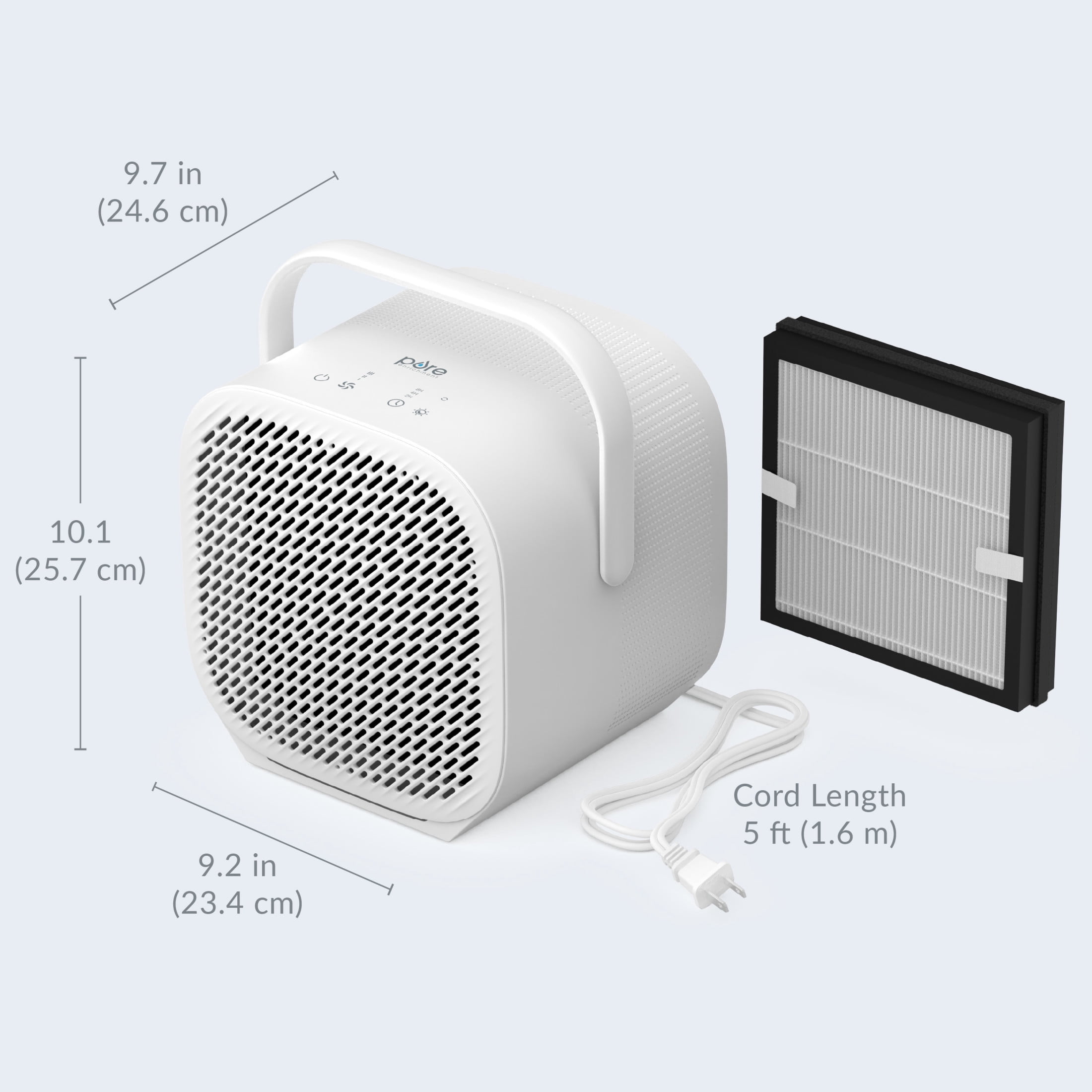 Pure Enrichment PureZone DUO 615 sq. ft. True HEPA 3-Stage Filtration Tabletop Air Purifier, White