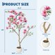 thumbnail image 2 of QinaQin Árbol artificial de magnolia con flores rosas, disponible en 4, 5 o 6 pies, ideal para decoración de hogar, oficina, hotel o interiores y exteriores, 2 of 8