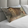 thumbnail image 2 of Outhouse Quilted Pillowcover, Old Wooden Shed in the Outback Country Side Olive Trees, Standard King Size Accent Pillow Cover for Bedroom, 36" x 20", Dark Green Caramel, by Ambesonne, 2 of 2