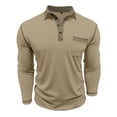 thumbnail image 6 of Polo Shirt Men Long Sleeve Button Polo Tees Basic Beige Men Casual Shirt, 6 of 6