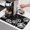 Black, variant on Dandelion Plants Dish Drying Mats for Kitchen Counter, Vintage White Dandelions Blossom Flying Fluffy Black Back Absorbent Coffee Mat with Non-slip Rubber Backed Quick Drying Dish Rack Pad 16"x24"