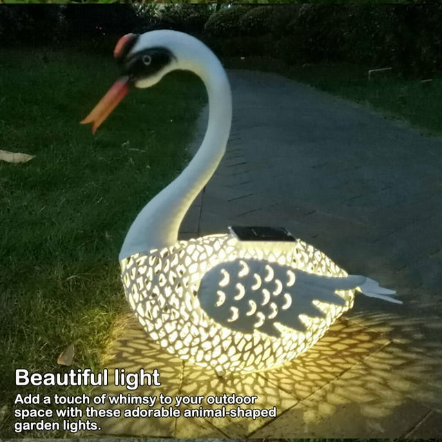 Maoww Home Garden Courtyard Patio Landscape Animal Statue Outdoor Hollow Design Solar Power Light Lighting Decor Figure Birthday Gift Type 2