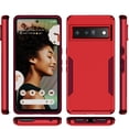 thumbnail image 4 of for Google Pixel 7 Case, Phone Case Heavy Duty 2 in 1 Full Body Rugged Shockproof Hybrid Hard PC Soft TPU Bumper Drop Protective Girls Women Boy Men Covers for Google Pixel 7, Red+Rose, 4 of 7