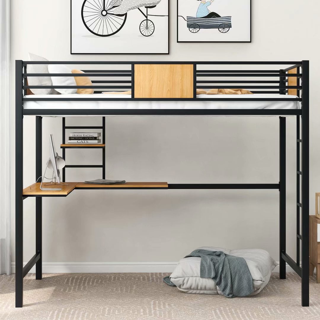 rack furniture loft bed with desk