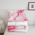 thumbnail image 5 of Homewish Pink Gold Marble Queen Comforter Set,Contemporary Aesthetic Comforter Sets Queen,Pink Reversible,3 Pieces,1 Comforter and 2 Pillowcases, 5 of 7
