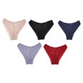 thumbnail image 4 of Ropa interior sin costuras para mujer, bragas de malla hueca de talla grande, conjunto de ropa interior de algodón de malla de encaje de tiro medio, 5 piezas, tallas mixtas XL 132.3-159.8 lb, 4 of 14