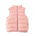thumbnail image 2 of NAISIBABY Boys Girls Puffer Vest Jacket, with Pockets Full Zipper Stand Collar Winter Fashion Thicken Warm Outerwear Pink 10T, 2 of 7