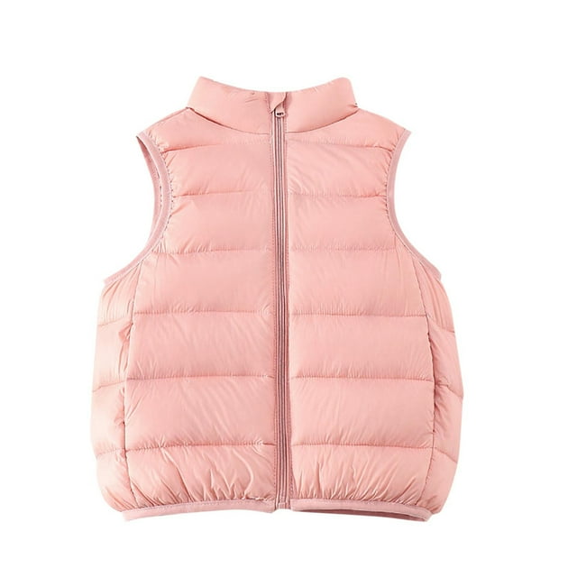 Birdeem Kids Winter Down Jacket, Solid Color Warm Stand Up Collar Camisole Set