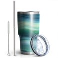 thumbnail image 2 of 30oz Green and Grey Abstract Art Artwork Tumblers Stainless Steel Tumbler with Lid and Straw,Vacuum Insulated Double Wall Travel Tumbler Cups Mug with Cleaning Brush for Coffee,Tea, 2 of 7