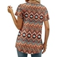 thumbnail image 5 of KISSMODA Womens V Neck Short Sleeve Summer Tops Button Down Pleated Tunic Tops Shirts S-3XL, 5 of 5