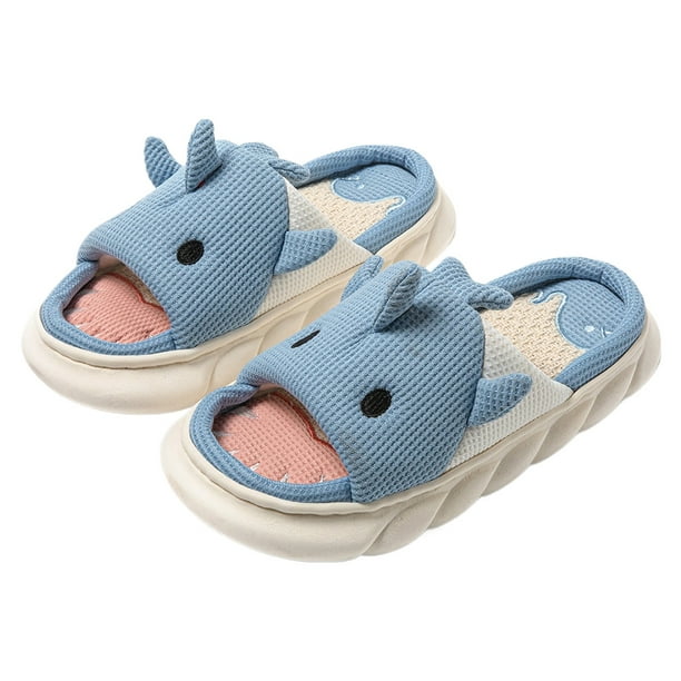Zapatillas de tiburón lindas zapatillas planas casuales antideslizantes cómodas para interiores y exteriores