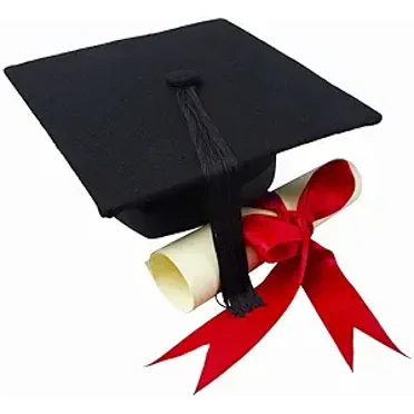 6" Round Black Graduation Cap & Diploma Edible Image Cake Topper By TNCT