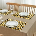 thumbnail image 3 of Black White Checker Sunflower Pattern Summer Placemats Table Placemats Set Of 4-Linen Kitchen Washable Placemats Table Mats 11.8"x17.7" Non-Slip Heat Resistant, 3 of 6
