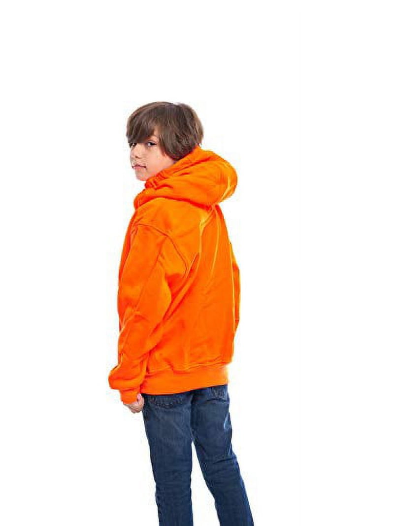 Kids Boys Girls Tracksuit Orange Zipped Fleece Hooded Top & Bottom Jogging Suit