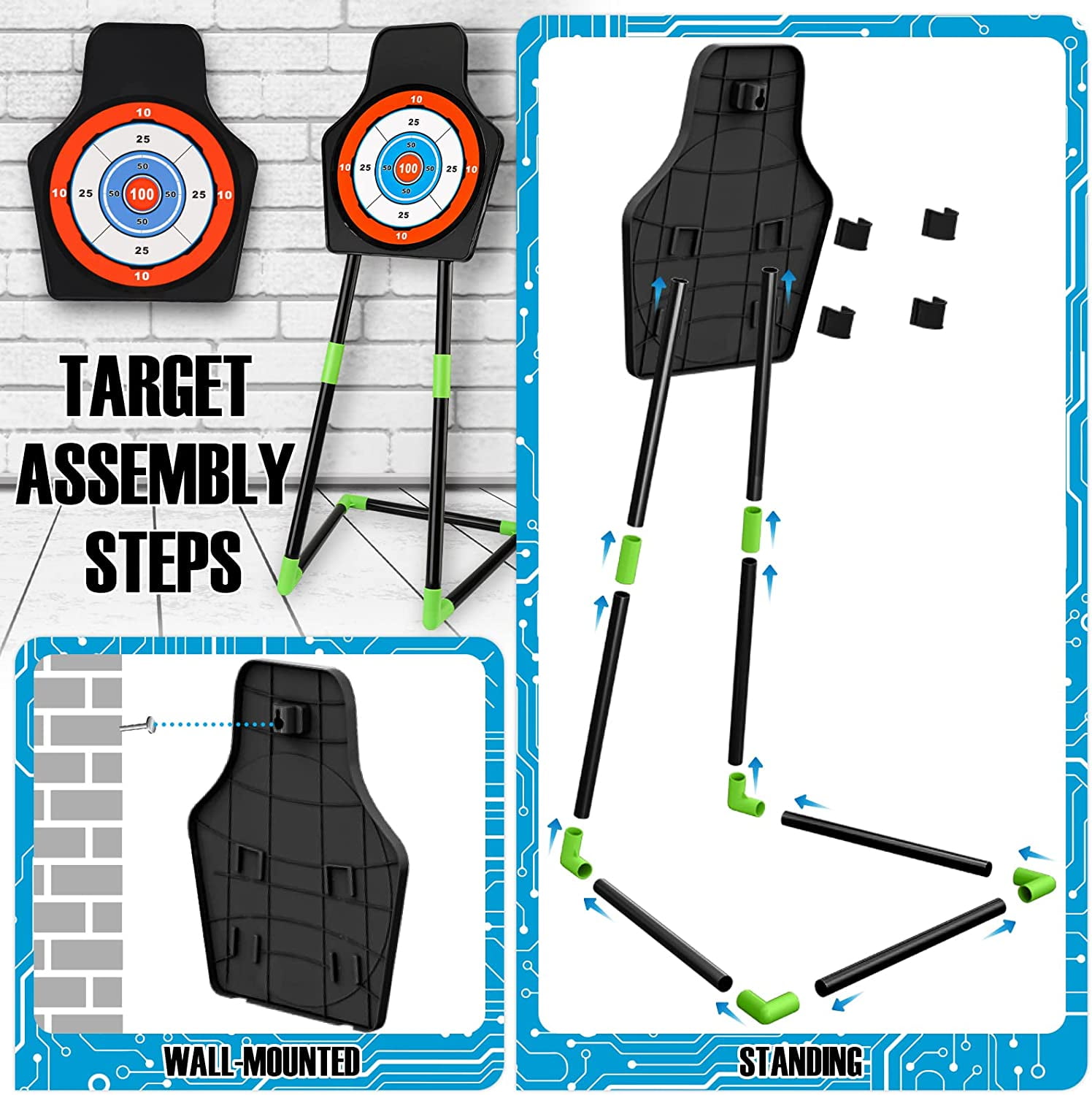Beefunni Bow and Arrow for Kids, Light Up Archery Toy Set with 20 Suction Cup Arrows & Standing Target, Indoor Outdoor Gifts Toys for 4 5 6 7 8 Year Old Boys Girls