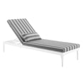 thumbnail image 3 of Modway Perspective Aluminum Patio Chaise Lounge Chair in White and Striped Gray, 3 of 6