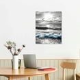 thumbnail image 2 of LHONGY  Large Canvas Wall Art For Living Room Wall Decor For Bedroom Office Wall Decorations Black And White Painting Blue Sea 12x16 in, 2 of 5