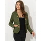 thumbnail image 2 of Chaqueta informal Allegra K de ante sintético con botones Steampunk parte delantera abierta Verde XS, 2 of 6