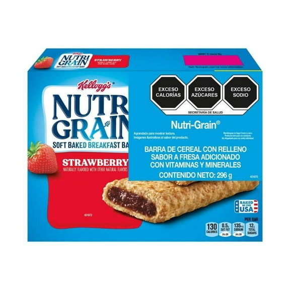 Barras de Cereal Kellogg's Nutri Grain Fresa 296 g