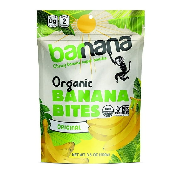 Barnana Organic Chewy Banana Bites Original 3.5 oz Pack of 2