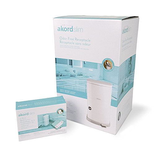 Janibell Akord Adult Diaper Disposal System, 7 Gallon Capacity, White