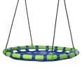 thumbnail image 1 of 40 Inch Round Saucer Tree Swing with Adjustable PE Ropes, Blue Steel Frame & Breathable Mesh Seat, 330lbs Capacity, Outdoor Backyard Garden & Indoor Playroom Hanging Swing, 1 of 7