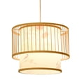 thumbnail image 2 of Luz Pendiente Tejida De Bambú De La Jaula De Pájaros, Luz Colgante De La Jaula De Pájaros 111V~240V Que Cuelga Para La Tienda De Hotpot, 2 of 7