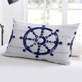 thumbnail image 5 of Navy Blue Coastal Throw Pillow Cover 24 x 36 Inch Decorative Pillow Cover Nautical Summer Beach Ocean Lumbar Pillowcase Seasonal Rectangle Cushion Case for Couch Sofa Bed Living Room, 5 of 7