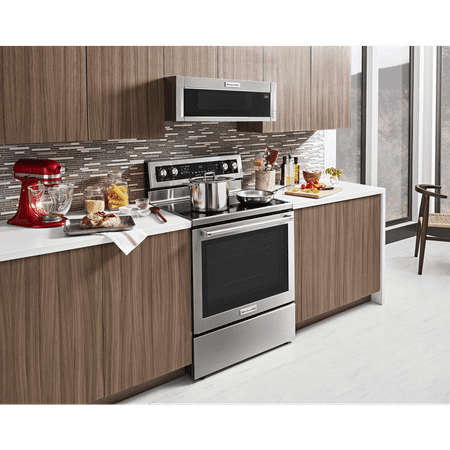 KitchenAid - 6.4 Cu. Ft. Self-Cleaning Freestanding Electric Convection Range - Stainless Steel