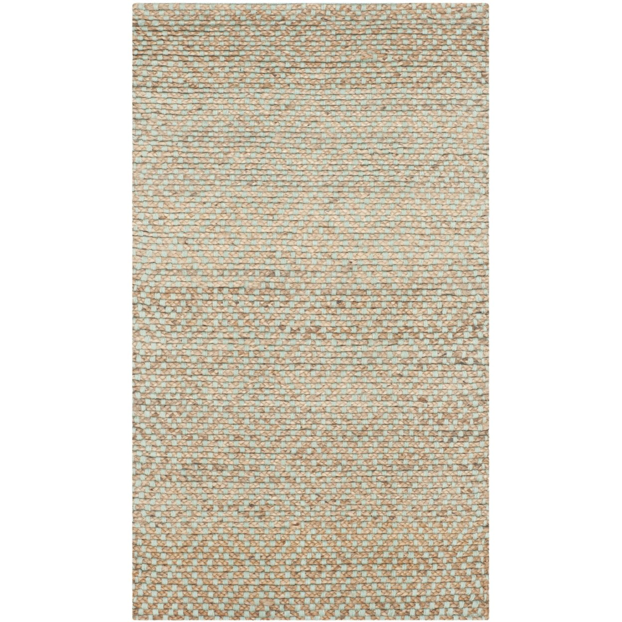 SAFAVIEH Natural Fiber Braxton Braided Jute Area Rug, Natural/Green, 3' x 5'