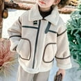 thumbnail image 5 of AINIYS Kids' Faux Suede Shearling Jacket with Lapel Collar Zipper Closure Pocketed Warm Stylish Coat for Winter Casual Daily Wear Khaki 3 Years, 5 of 9