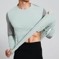 thumbnail image 4 of Dress Shirts Hvyesh Men's Gym Workout Long Sleeve T Shirt Lightweight Quick Dry Moisture Wicking Active Shirts Patchwork Running Gym Tee, 4 of 7